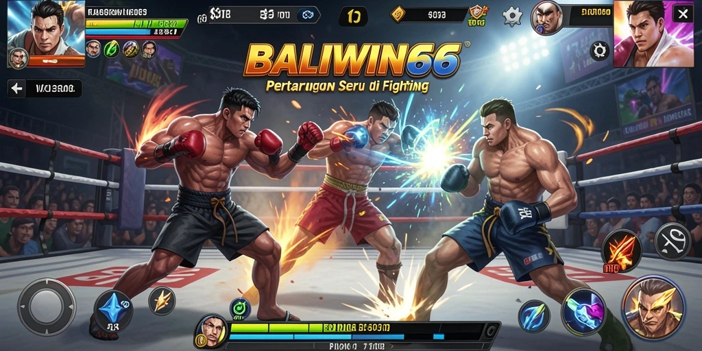 Screenshot menampilkan pertarungan mendebarkan antara karakter di BALIWIN66.
