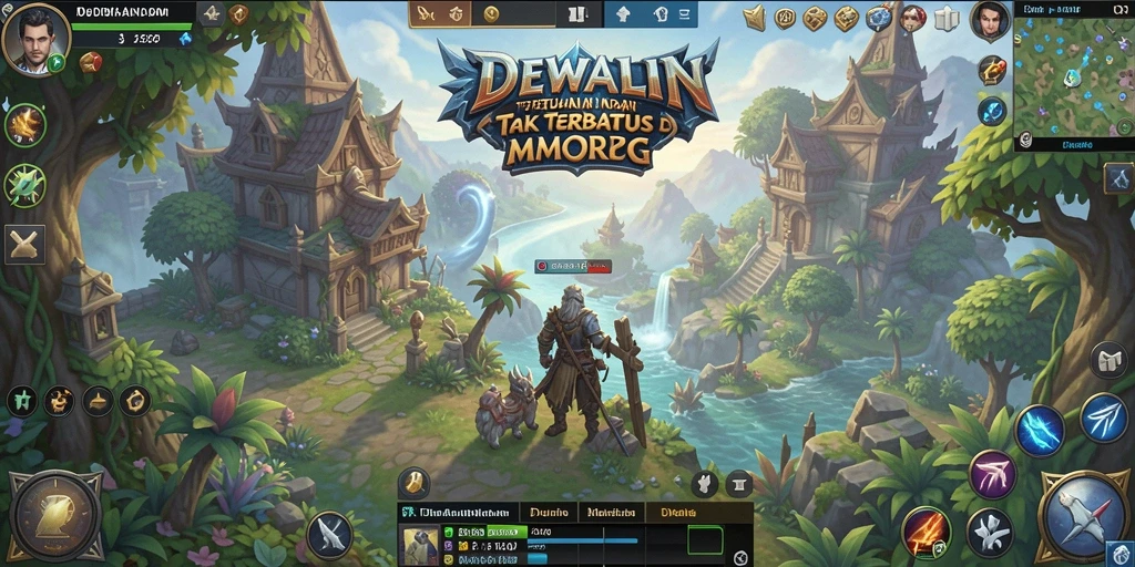 Tangkapan layar utama gameplay DEWALIN yang menampilkan pertempuran epik.