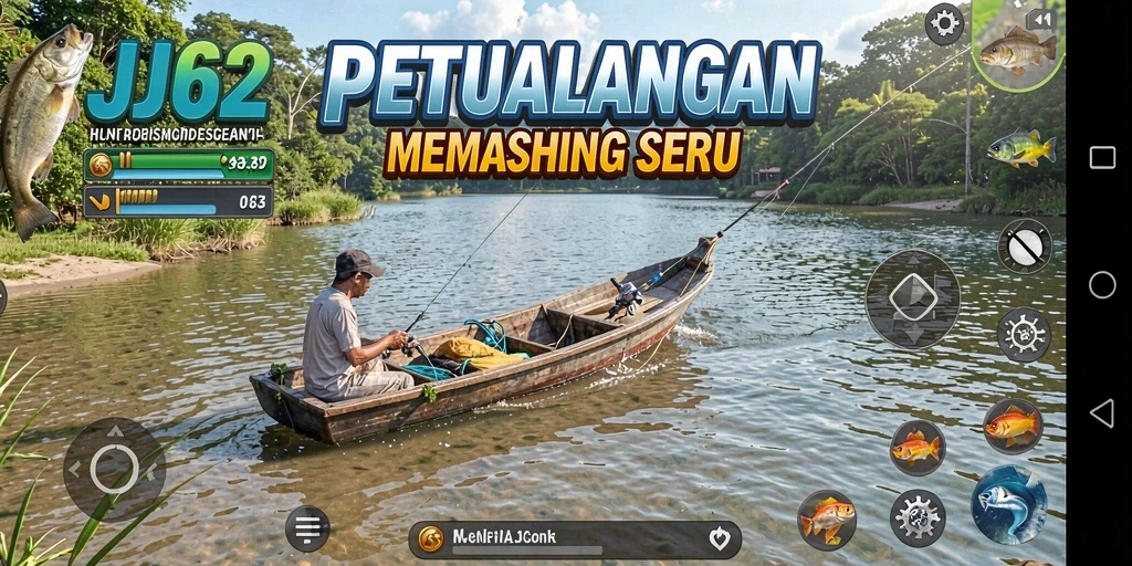 Tampilan gameplay memancing yang seru dan realistis dari JJ62.