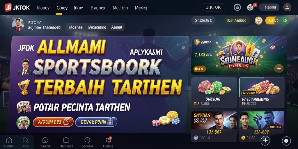 Tampilan antarmuka aplikasi JKTOK saat melakukan taruhan olahraga.