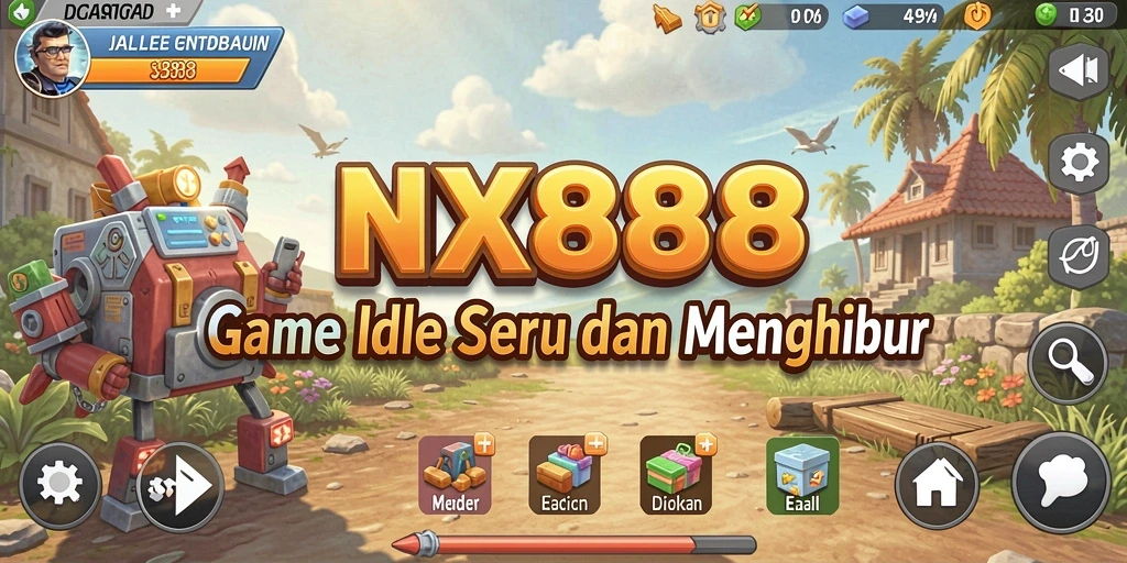 Screenshot utama NX888 menampilkan gameplay santai yang menghibur.