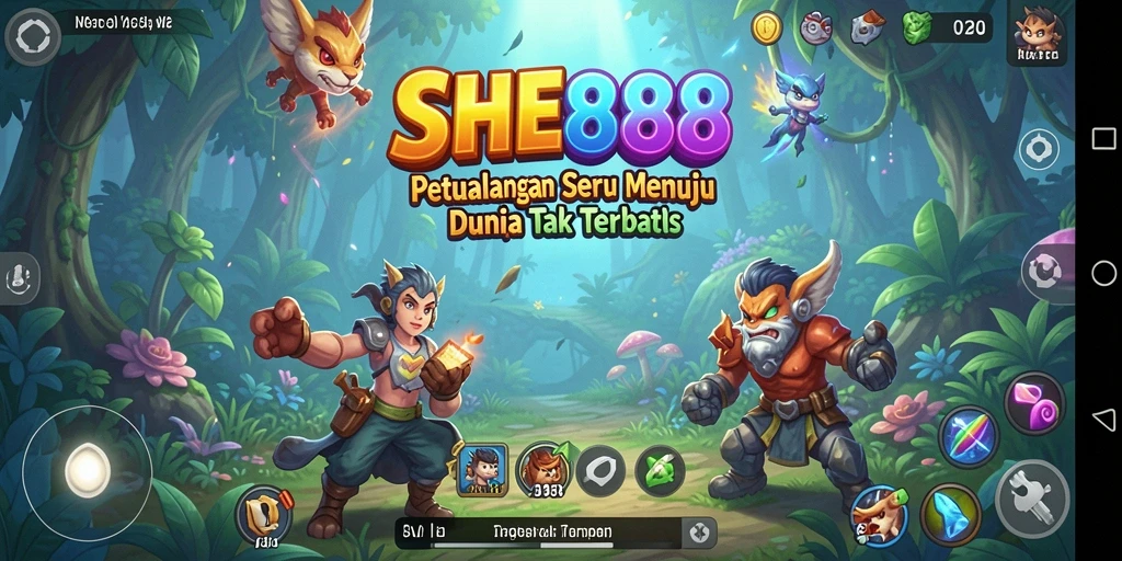 Menggambarkan gameplay petualangan yang seru di SHE888.
