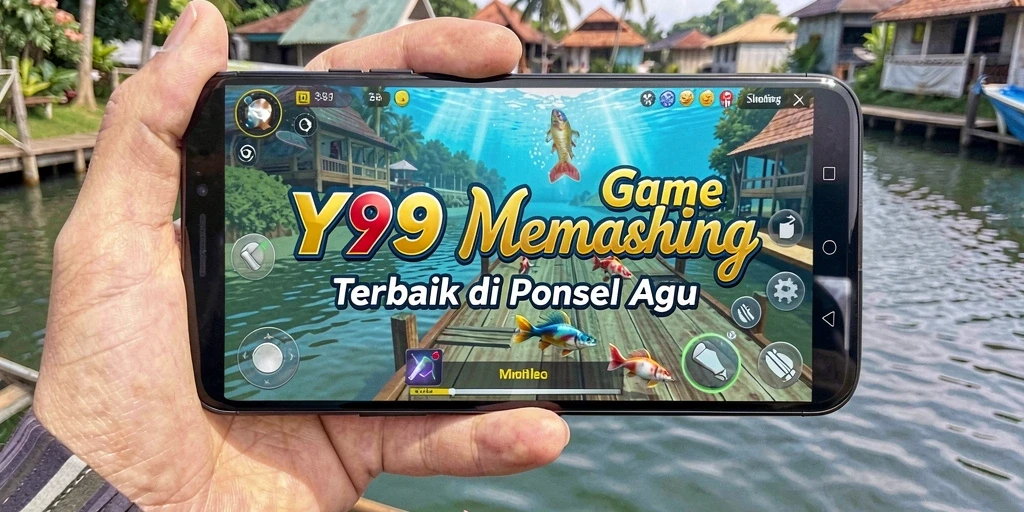 Screenshot Y89 menunjukkan adegan menangkap ikan yang mendebarkan.